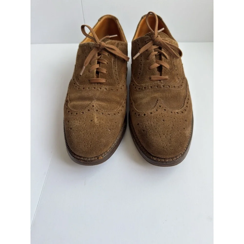 Polo Ralph Lauren Men's Brenton Suede Wingtip Tobacco Brown Dress Casual Shoe 9D - Picture 11 of 13